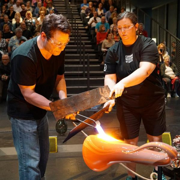 Visiting Glass Artists create their work in the Amphitheater