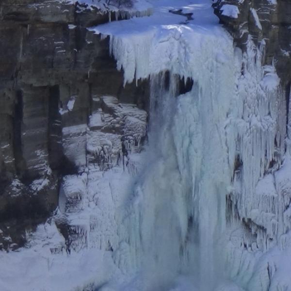Huge buildup of ice on Taughannock Falls
