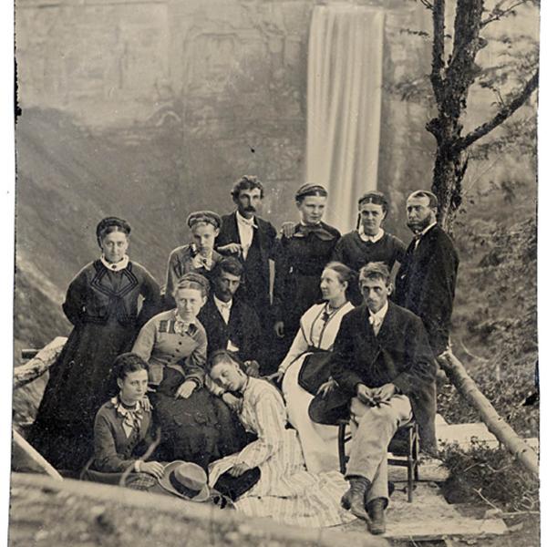 Yaughannock Falls overlook in the 1800s when there was a tourist hotel 
