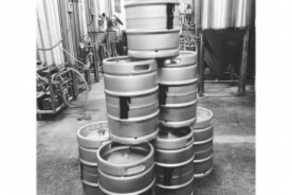 stacked kegs