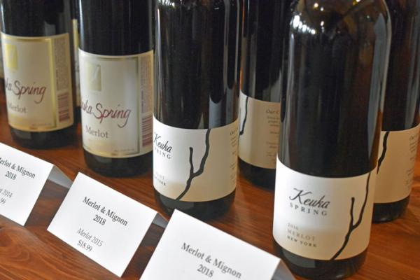 Keuka Spring Vineyards Merlot wine bottles