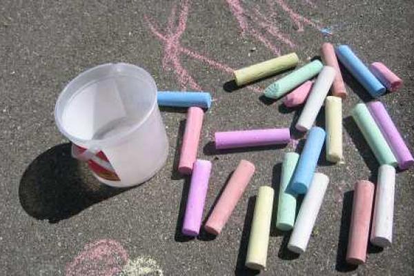 Chalk on sidewalk