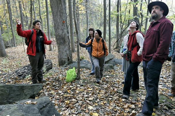 group outdoors with instructor