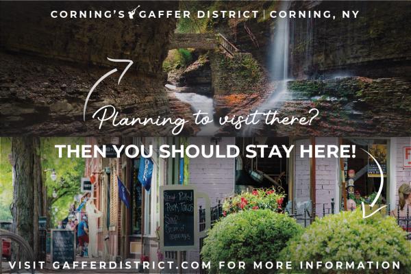 Stay in Corning's Gaffer District