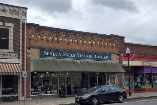 A photo of the outside of the Seneca Falls Heritage and Tourism Center