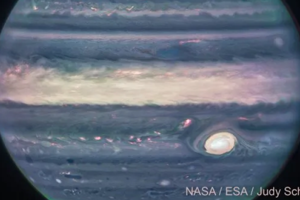 An infrared photograph of Jupiter.