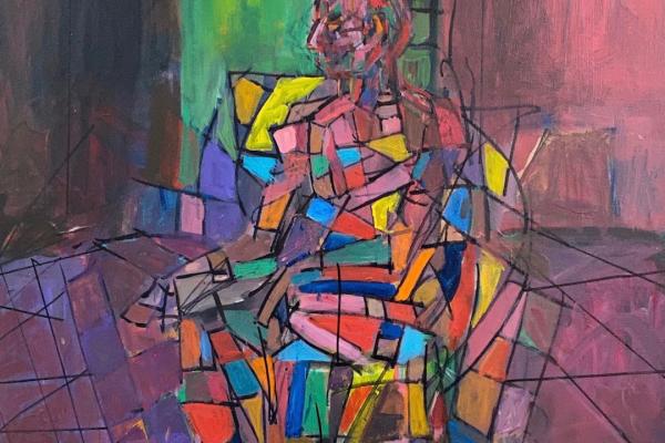 Multi-color abstract of a woman