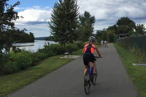 The Cayuga Waterfront Trail follows both the west and east sides of the Cayuga Inlet.