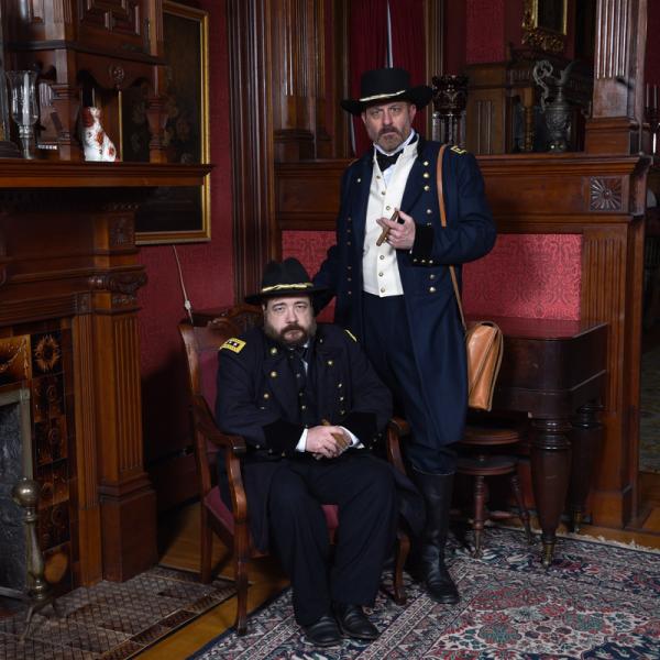 Generals Grant and Sherman in sitting room.