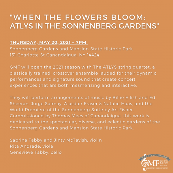WHEN THE FLOWERS BLOOM: ATLYS IN THE SONNENBERG GARDENS