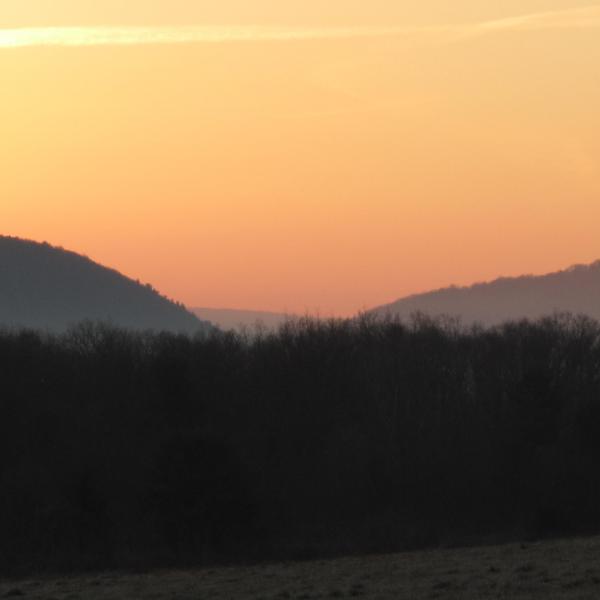 Pre-dawn light over the hills of Danby,