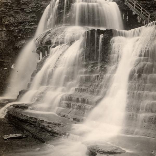 19th century view of Lucifer Falls at Robert H. Treman State Park