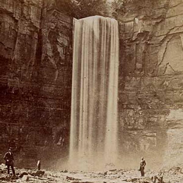 19th century view of Taughannock Falls from below