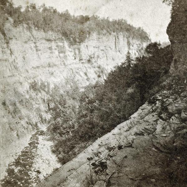 View from the lip of Taughannock Falls in the 1800s (not permitted now)