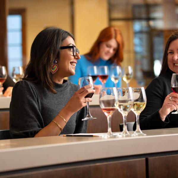 Ladies enjoying wine tasting class