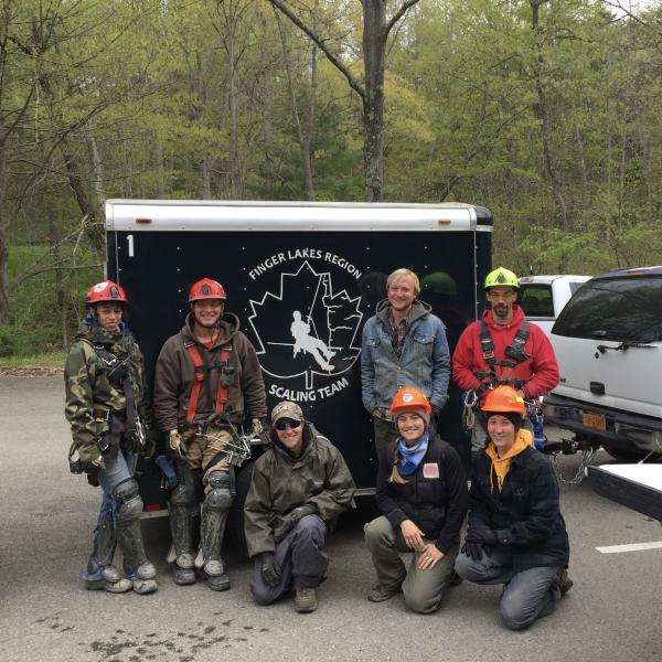 One of the two Finger Lakes State Parks scaling teams in 2017, at Robert H. Treman State Park