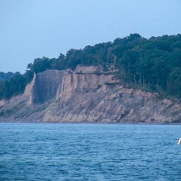 Sites Bluff at the east end of Fair Haven Beach State Park