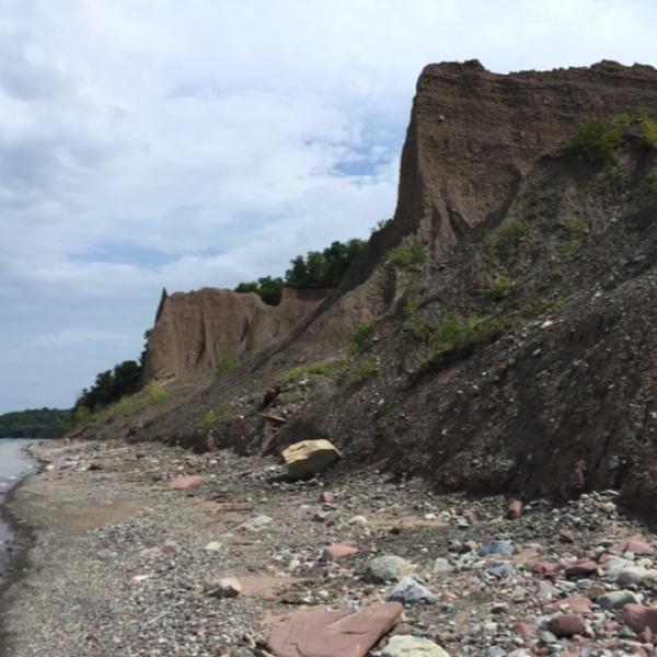 Another view of Sitts Bluff, eroded by Lake Ontario's waves