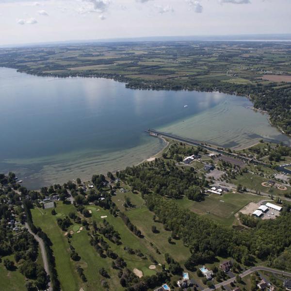 Aerial view of Emerson Park in Auburn, at the north end of Owasco Lake. By Bill Hecht.