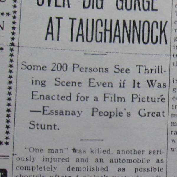 Newspaper article about one of the Wharton silent films