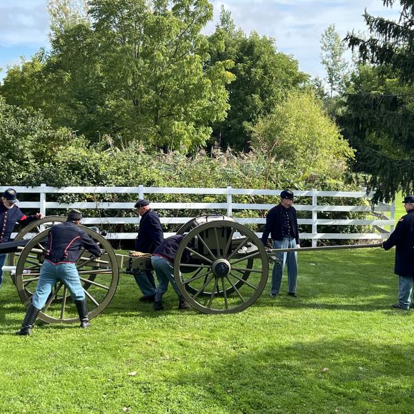 Join the re-enactors of Reynold’s Battery at Rose Hill Mansion for Civil War Day! The members of Reynolds’ Battery L 1st New York Light Artillery portray the Union troops servicing mounted firearms as well as civilians associated with the war effort. See a cannon firing demonstration, an operating reproduction 1848 Battery Forge, a reproduction sutler’s wagon, and explore what camp life was like for a Union artillery soldier. Meet the members of the battery and learn about civilian and military life during 