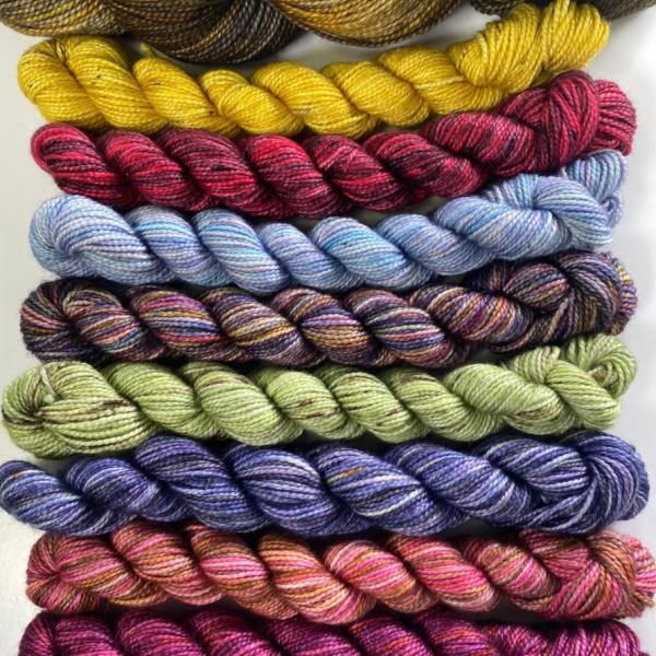 Harry Potter colored yarn from Side Hustle Yarn Co